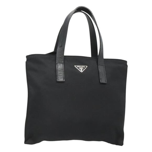 PRADA Hand Bag Nylon Black Silver - Picture 1 of 12